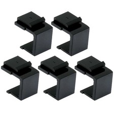 5 Pcs Blank Keystone Jack Insert Hole Filler Snap In Wall Plate Faceplate Black picture