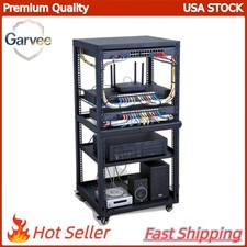 Open Frame Server Cabinet 12-20U Casters Wall/Floor 2U Shelf for AV Gear picture