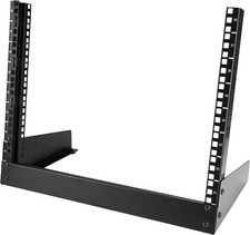 2-Post 8U Desktop Server Rack, Small Open Frame 19In Computer Rack, Compact Netw picture