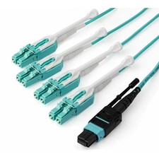 StarTech 1m (3ft) MTP(F)/PC to 4x LC/PC Duplex Breakout OM3 Multimode Fiber picture