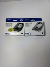 2 Genuine Epson T034820 Matte Black Ink Cartridges – Expired – Lot of 2 picture