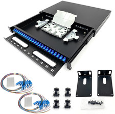 SC-UPC Simplex Singlemode 24 Port Rack Mount Enclosure Box with Fiber Splice Tra picture