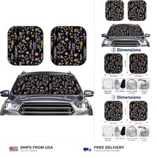 GENANY 2pcs Floral Windshield Sun Shade for SUV Truck (28x31 Inches), Sun Sha... picture