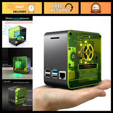 Aluminum Mini Tower Case for Raspberry Pi 4 with Cooling Fan & LED Ambient Light picture