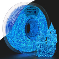 AMOLEN 3D PLA Printer Filament, 1.75Mm Glow in the Dark Shiny Firefly Blue PLA picture