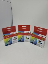 3x Canon BCI-24 Ink Cartridge Color GENUINE NEW SEALED BOX picture