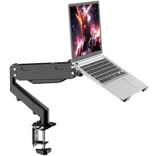 2 in 1 Laptop Desk Mount with Gas Spring Arm, Monitor Laptop Stand for 12-17 Inc picture