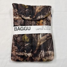 New Authentic BAGGU 16 Inch Puffy Laptop Sleeve photo forest cammo NWT picture