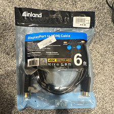Inland 4K Ultra HD 6 ft DisplayPort Male to HDMI Male Cable Black picture