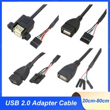 USB-A 2.0 Female to 5/9 Pin Female USB Header PCB Motherboard Cable 30cm 50cm picture