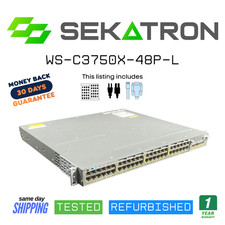 ♻️ Cisco WS-C3750X-48P-L 48-Port PoE+ GbE Switch w/ 4x 1G Uplink ⚡Fast Shipping picture