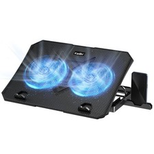 Gaming Laptop Cooling Pad with 2 Fans, 5 Adjustable Heights & 2 USB Ports - Fits picture