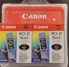Canon BCI-21 Black Ink Cartridge - Genuine Canon 2 Pack picture