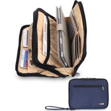 BUBM Double Layer Padded Travel Cable Organizer Electronic Case (Blue) picture