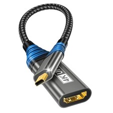 Micro HDMI to HDMI Adapter,4K@60Hz 3D 1080P Type D to A adapter cable supports picture