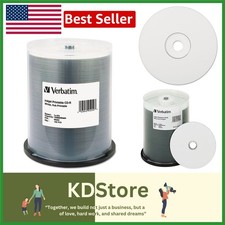100 Pack White Hub Printable CD-R Discs - 700MB 52X High-Speed Recording picture