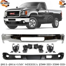 Front Bumper Chrome & Brackets Kit For 2011-2014 GMC Sierra 2500 HD & 3500 HD picture