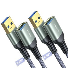 USB 3.0 Extension Cable 6.6FT Type A Male to Female Braided 2 Pack picture
