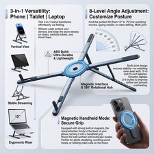 Foldable Magnetic Laptop Stand Abs Plastic Portable Adjustable Stand Heat Dissip picture