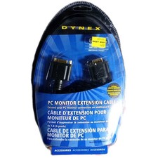 Dynex VGA DB15 PC Monitor Extension Cable Male to Female 6 ft/1.8 m NEW OS picture