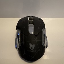 T-Wolf Q13 Wireless Rechargeable Backlit Optical Gaming Mouse Black Silver picture