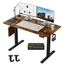 Electric Standing Desk Adjustable Height Sit Stand 48x23.6 Brown YBL ESD Gamork picture