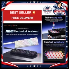 AJAZZ NK61 Wired Gaming Mechanical Keyboard 60% RGB Hot-Swappable 61 Keys Red picture