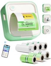 Label Maker Machine, HD Mini Sticker Printer with 7 Rolls Paper, Portable The... picture