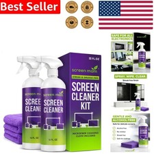 Screen Cleaner Spray 2-Pack Microfiber Cloth 32oz Streak-Free All TV Computer... picture