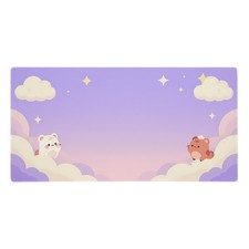Kawaii Pastel Clouds Gaming Mouse Pad XXL Extended Desk Mat 36x18 Cute Non-Slip picture