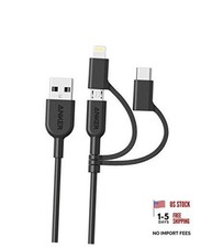 Anker Powerline II 3-in-1 Cable, Lightning/Type C/Micro USB Cable for Black picture