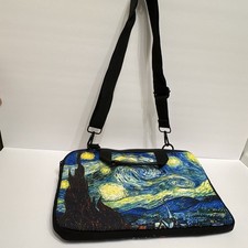 Starry Night Print Padded Laptop Shoulder/Messenger Bag Adjustable Strap Zip picture