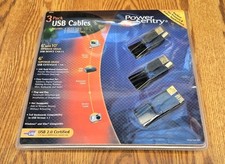 New Sealed Power Sentry 3 Pack USB Device Cables 102028 NIB 24K Plated picture