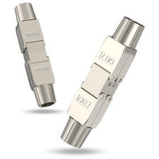 Tool-Free RJ45 Coupler Shielded, Tool Less Ethernet Cable Extender Poe+ for Cat7 picture