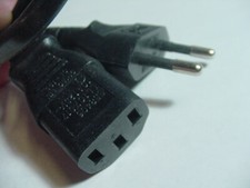 EU Euro European C13 computer/Monitor AC Power Cord black 5ft NEW picture