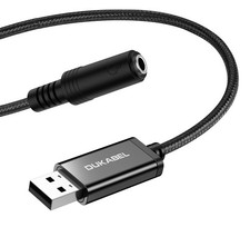 DUKABEL USB Headphone Adapter, External Sound Card 9.8 inch / 25 cm, Black picture