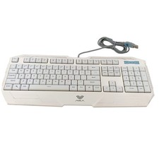 AULA 2016S USB Wired Keyboard Full Size White QWERTY Illuminated Gaming picture