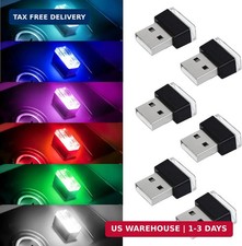 6 PCS USB LED Car Interior Atmosphere Lamp, Portable Mini Auto LED Decor Night L picture
