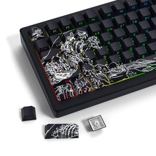131 Keys XVX Shine Through Double Shot PBT Keycaps Side Print Wave Kanagawa picture