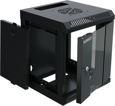 10 Inch Mini Network Rack Cabinet - 6U Vented W/Glass Door - 9 in Depth - Server picture