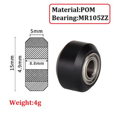 10PCS POM Plastic Wheel Bearing Pulley Small Big V-Slot Models 625ZZ 625RS Mr105 picture