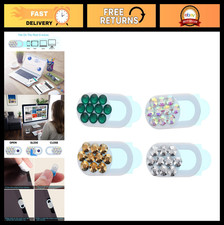 4Pcs Rhinestone Webcam Privacy Covers - Durable Slide for Laptop, Phone & Tablet picture