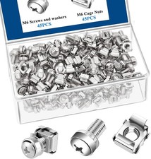 45 Pack M6 x 16mm Rack Mount Screws,Cage Nuts for Rack Mount Server Shelves,Rout picture