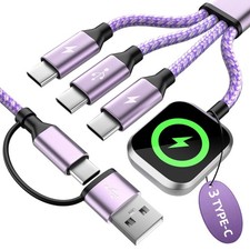 Travel Essentials Multi Charging Cable for iWatch Charger 1PCS&5FT, Purple_1 picture