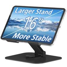 Large Metal Tablet Stand 360° Rotation Foldable Tablet Holder for 4 to 16 Inch picture