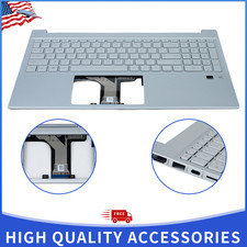 Silver US Backlit Keyboard Palmrest for HP Pavilion 15-EH/15-EG M08910-001 SD FP picture