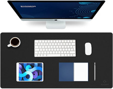K KNODEL Large Office Leather Desk Mat, Mouse and Keyboard Pad, Computer and Lap picture