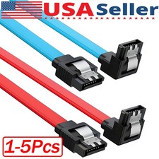 SATA III Cable 6Gbps 90 Degree Right Angle Locking Latch 18 Inches for HDD SSD picture