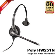 Plantronics Poly HW251N Wideband Monaural Noise Canceling Headset 64338-31 picture