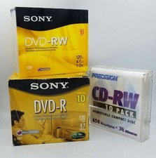 LOT of Sony DVD-R (10 Pack new open box) AND DVR-RW (10 Pk sealed) + CD-RW 10 pk picture